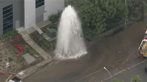City of Industry crash shears hydrant, propelling water into air